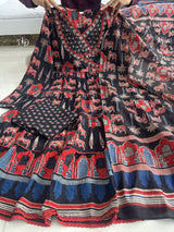 Pure Cotton Beautiful Block Printed Anarkali Kurta Set