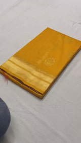 Preferable Yellow Soft Banarasi Silk Saree With Fairytale Blouse Piece