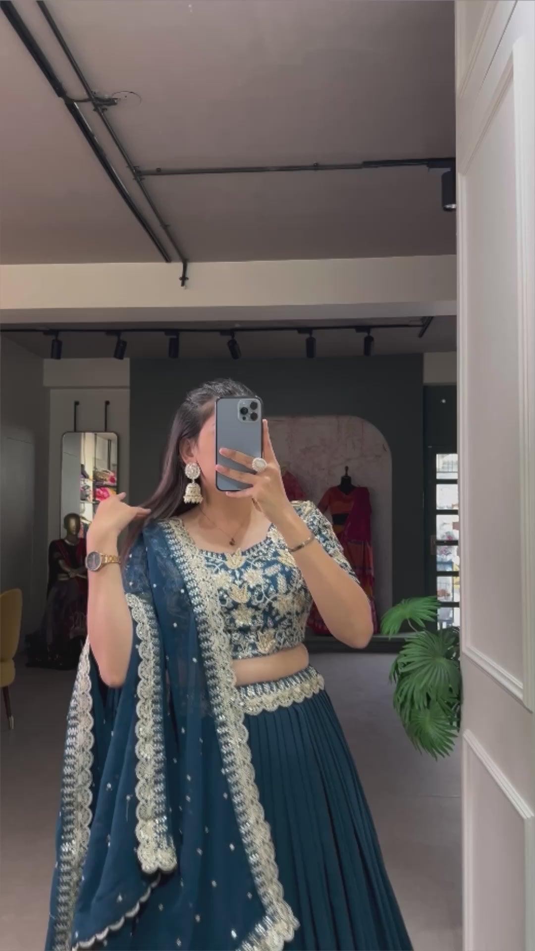 ROYAL BLUE COLOUR GEORGETTE LEHENGA CHOLI