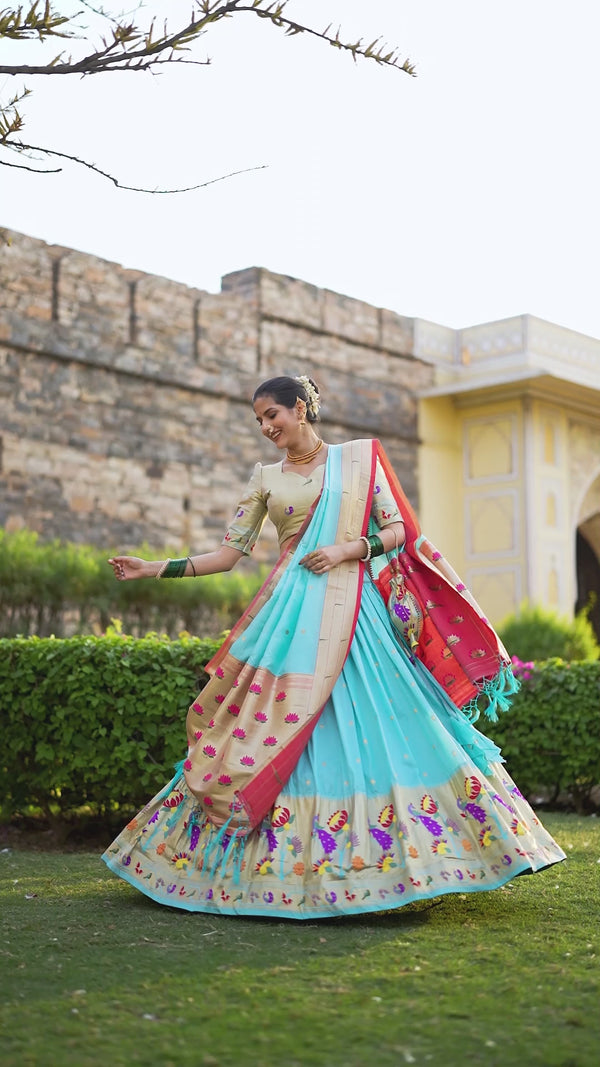 BLUE Paithani Lehenga Choli