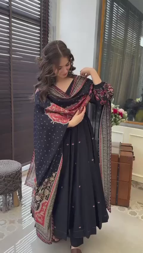 BLACK ANARKALI GOWN WITH DUPATTA