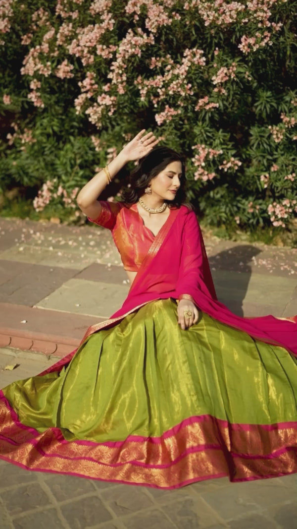 South India-style Kanchipuram Silk lehenga