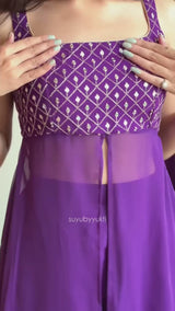 Purple Georgette with Embroidery Sequins