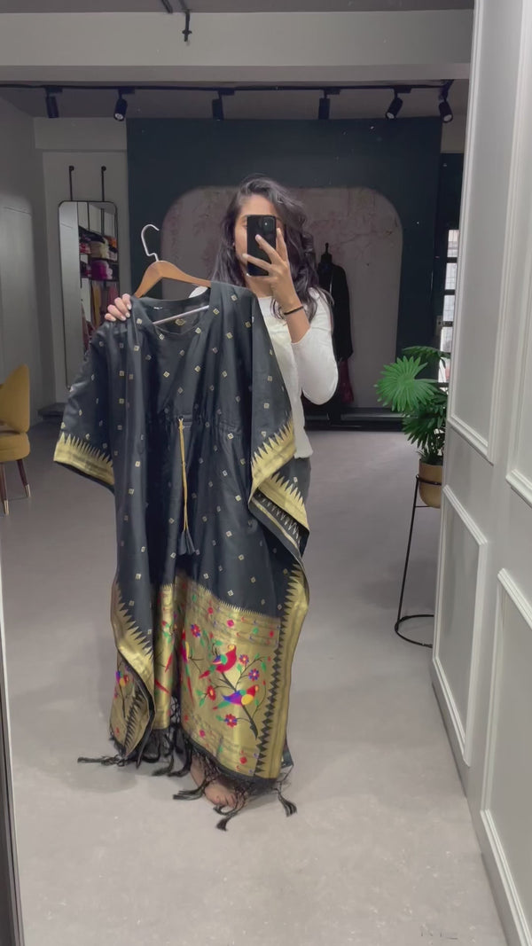 Stunning Jacquard Paithani Kaftan